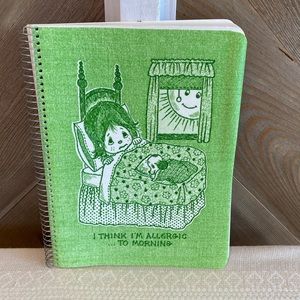 Vntg Touchables 5 Subject Theme Notebook “I Think I’m Allergic To Morning” 70s